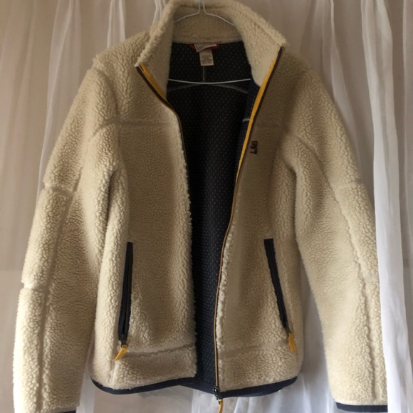 LL Bean Cream White Zip-up Fleece Outerlayer - Picture 2 of 5